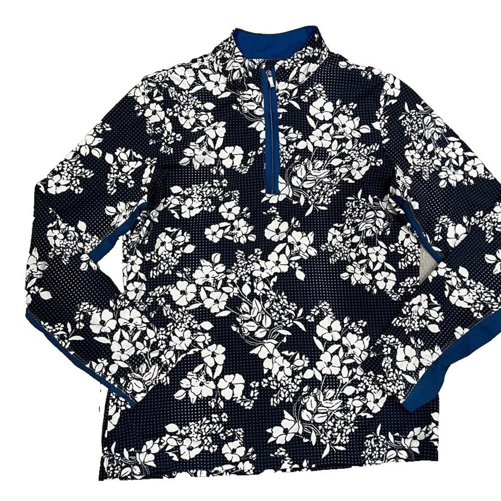Tail Women's Phyllis Long Sleeve Golf Top Black floral Medium A003937